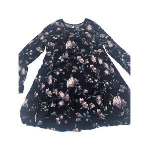 Kendall & Kylie Black Floral Long Sleeve Dress
